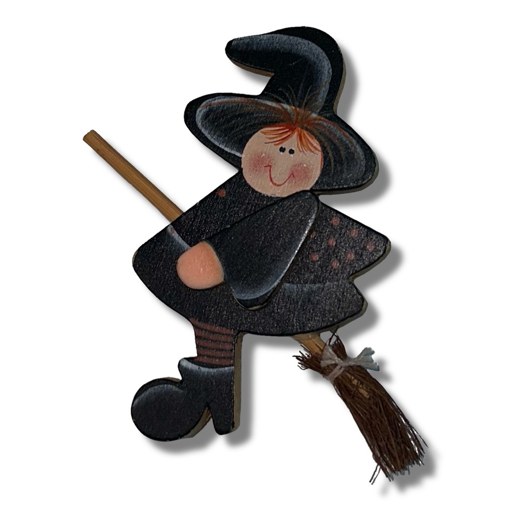 Witch on a Broomstick Brooch